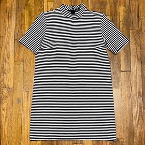 Black and white striped dress